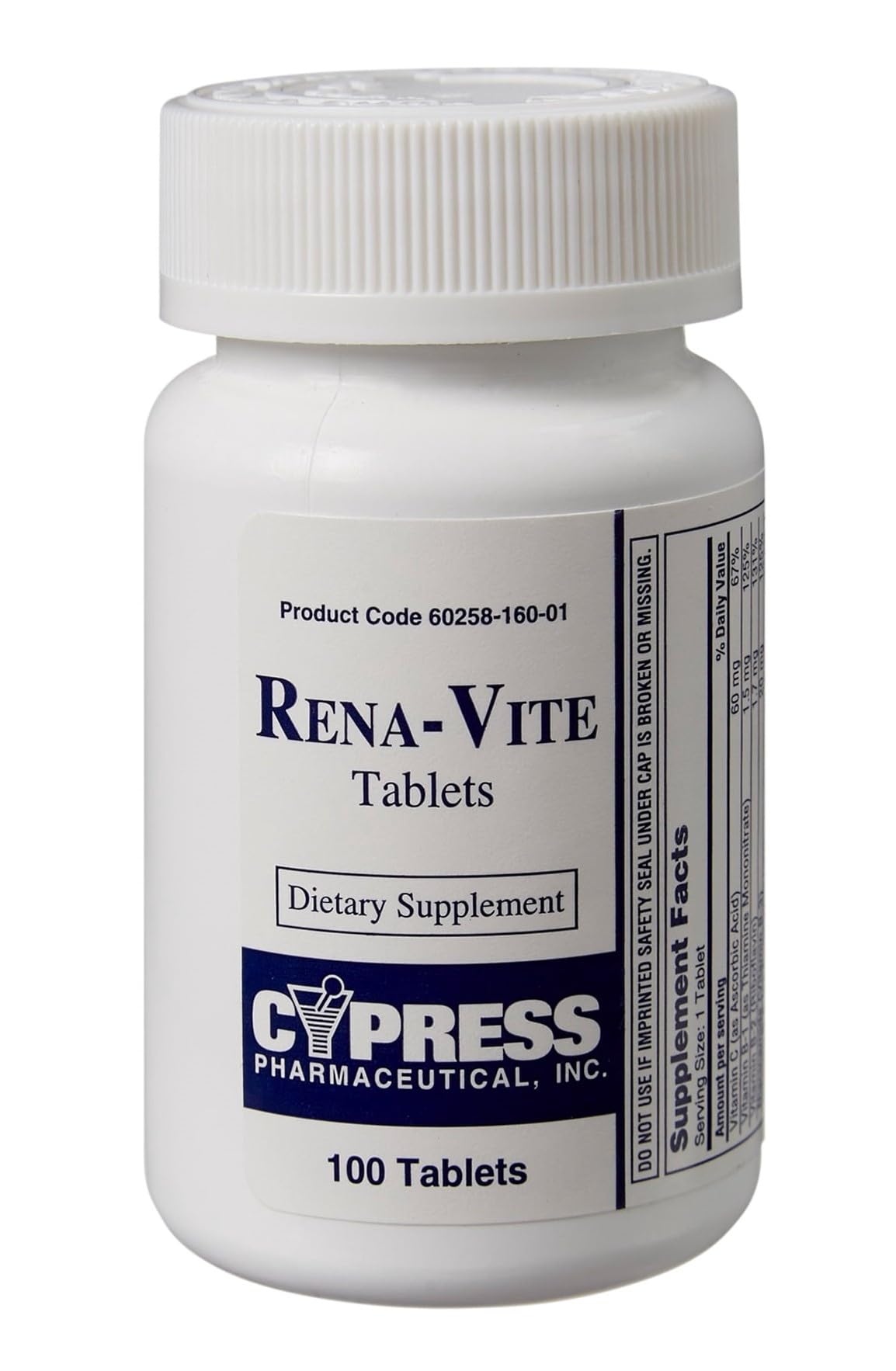 Rena-Vite Tablettes 100 par bouteille, vue avant