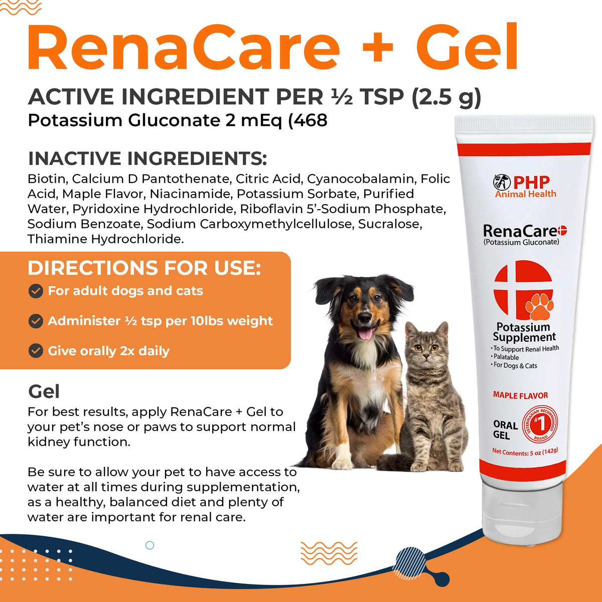 Renacare K Gel Potassium Gluconate 10 oz arrière
