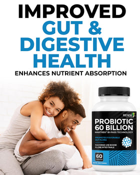 Renew Actives complément probiotique 60 capsules ouvertes montrant les capsules