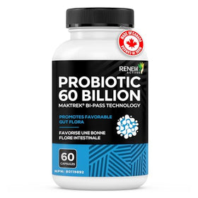 Renew Actives complément probiotique 60 capsules sur fond blanc
