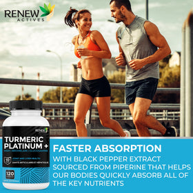 Renew Actives Curcuma Platinum 1350MG 120 capsules side view
