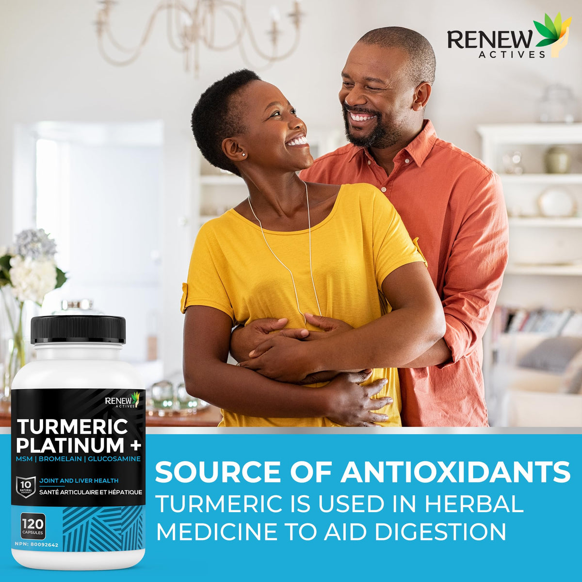 Renew Actives Curcuma Platinum 1350MG capsules with packaging
