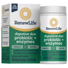 Renew Life Duo Probiotique et Enzymes flacon de 30 capsules végétariennes