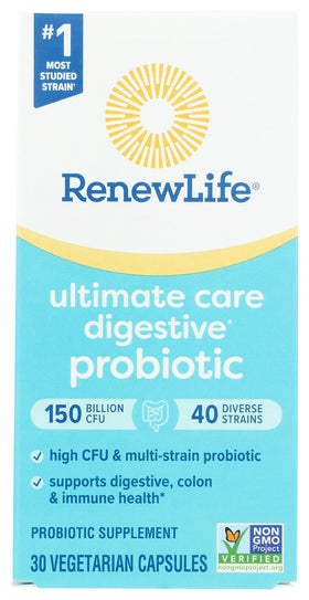 Renew Life PROBIOTIC 150B ULTMT Care gélules en boîte
