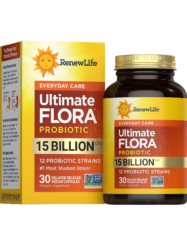 Renew Life Probiotique 15 Milliards CFU capsules végétariennes, boîte de 30