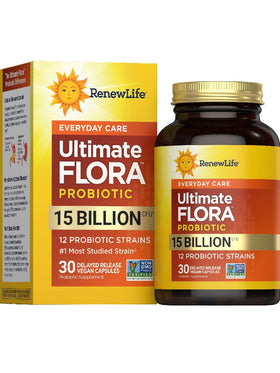 Renew Life Probiotique 15 Milliards CFU capsules végétariennes, boîte de 30