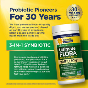 Renew Life Probiotique Adult 50+ capsules sur une table