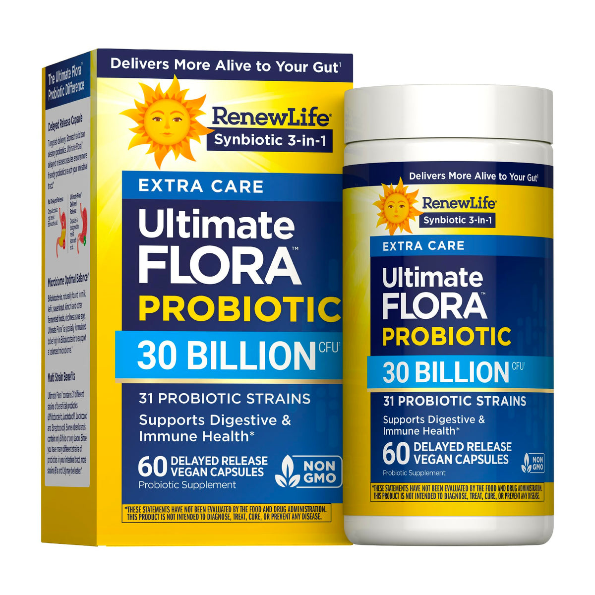 Renew Life Probiotique Extra Care 60 capsules vue avant