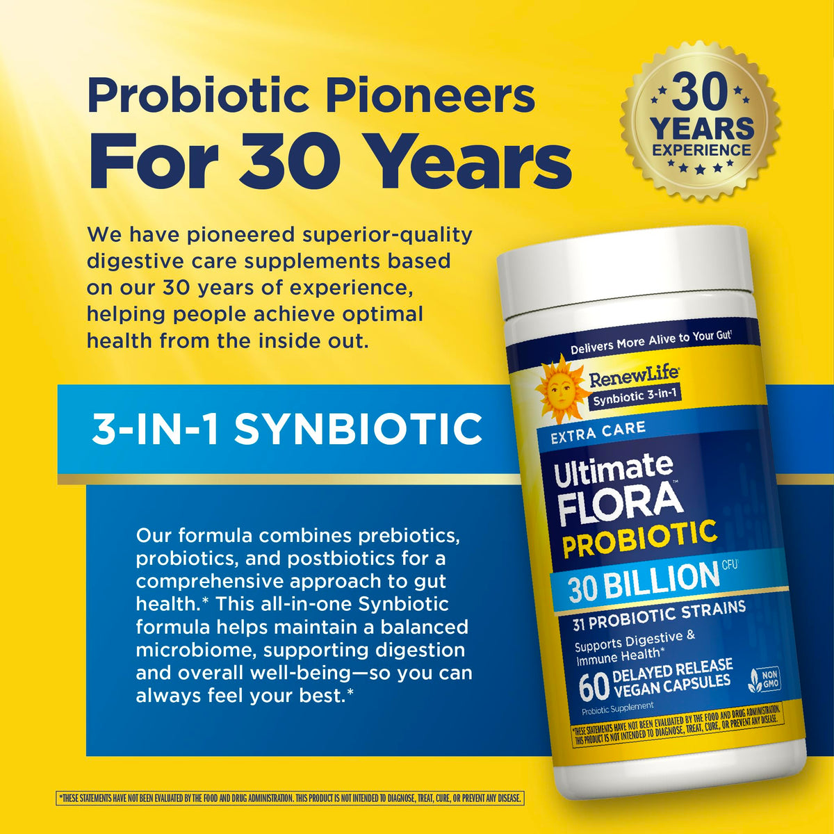 Renew Life Probiotique Extra Care avec d'autres compléments alimentaires
