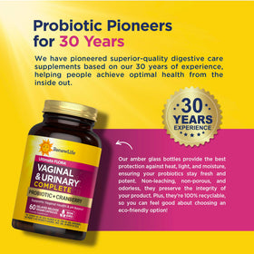 Renew Life Probiotique Femme avec cranberry sur table