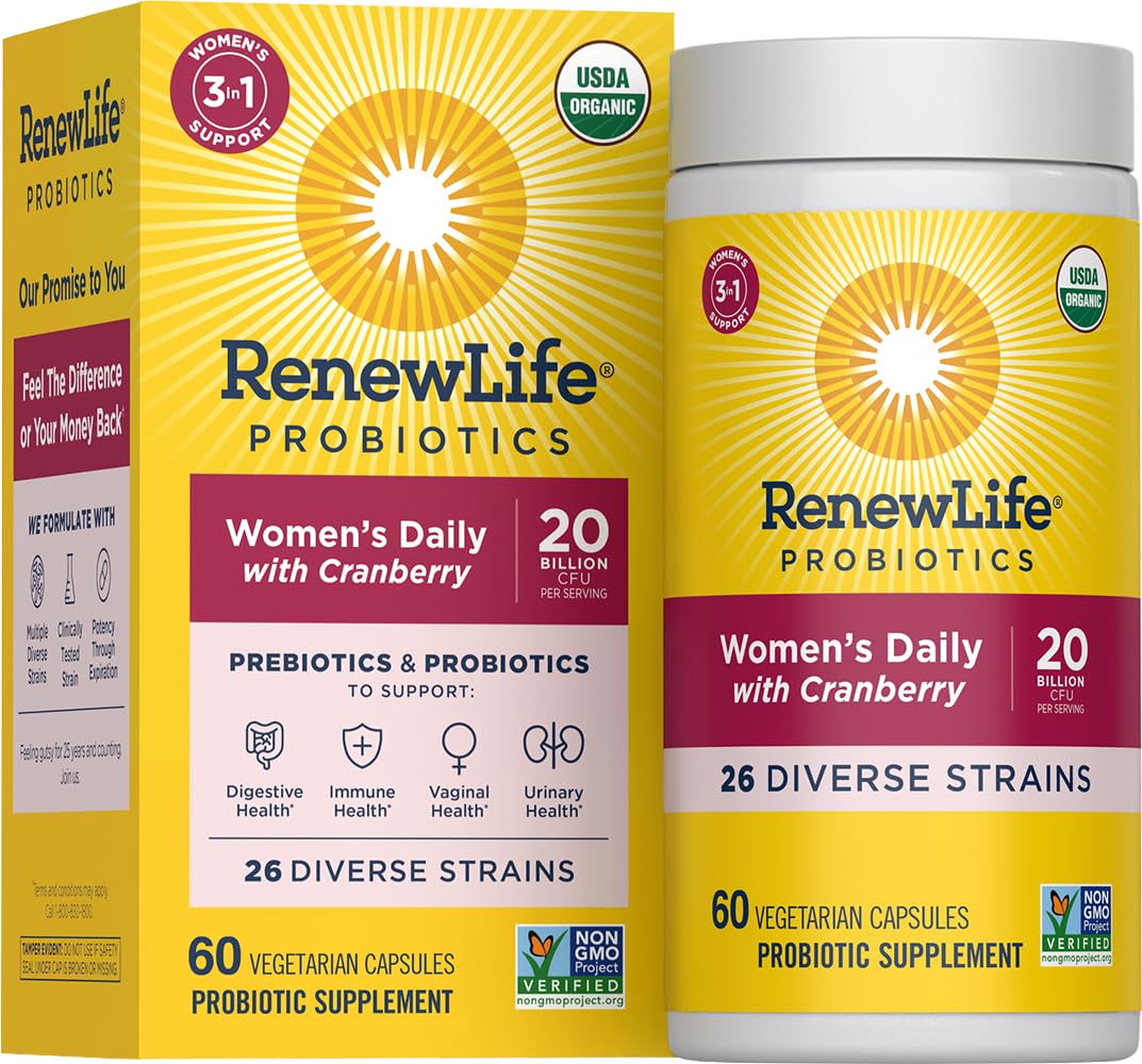 Renew Life Probiotique Prébiotique 60 capsules vue de face