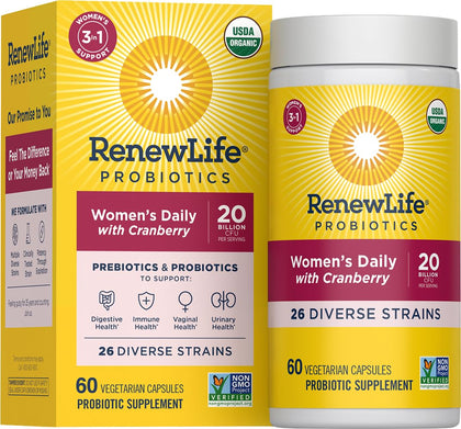 Renew Life Probiotique Prébiotique 60 capsules vue de face
