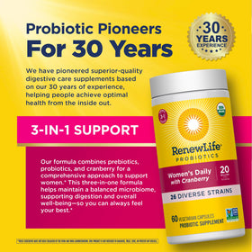 Renew Life Probiotique Prébiotique capsules dans la main