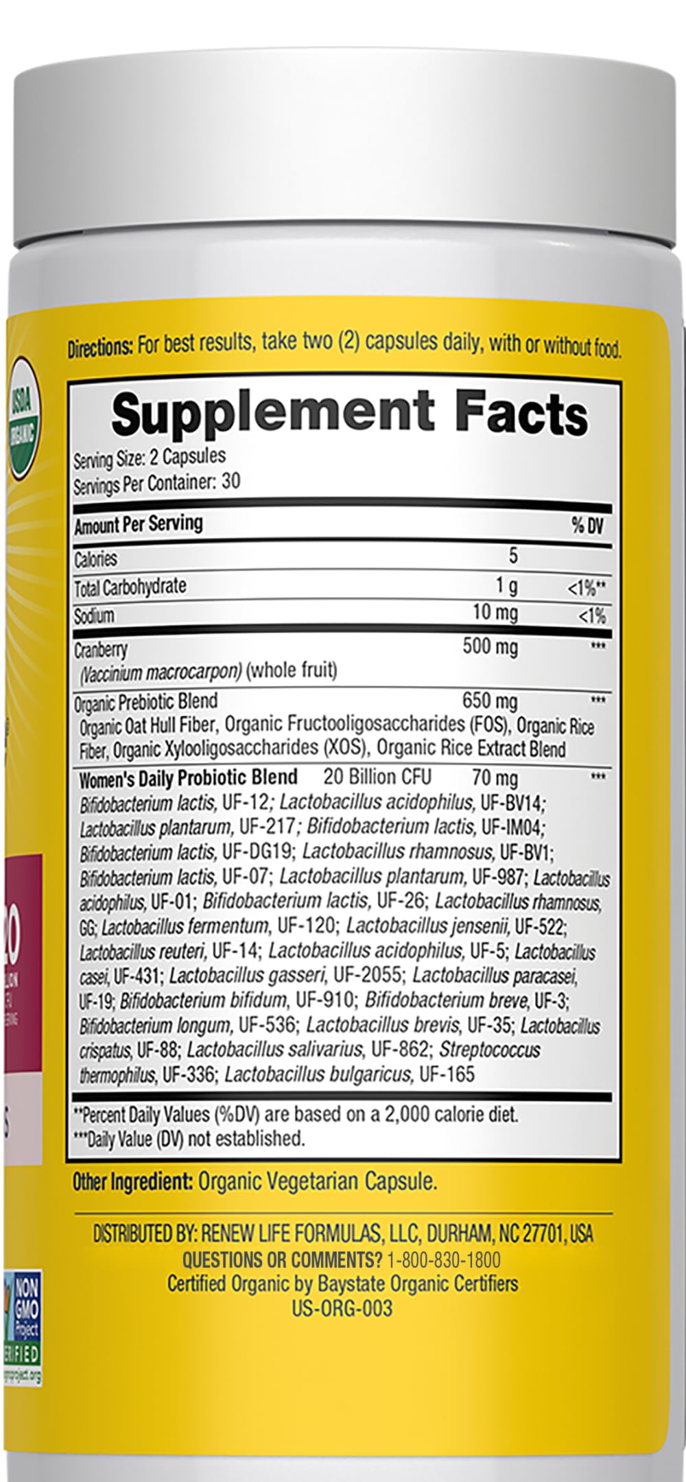 Renew Life Probiotique Prébiotique emballage