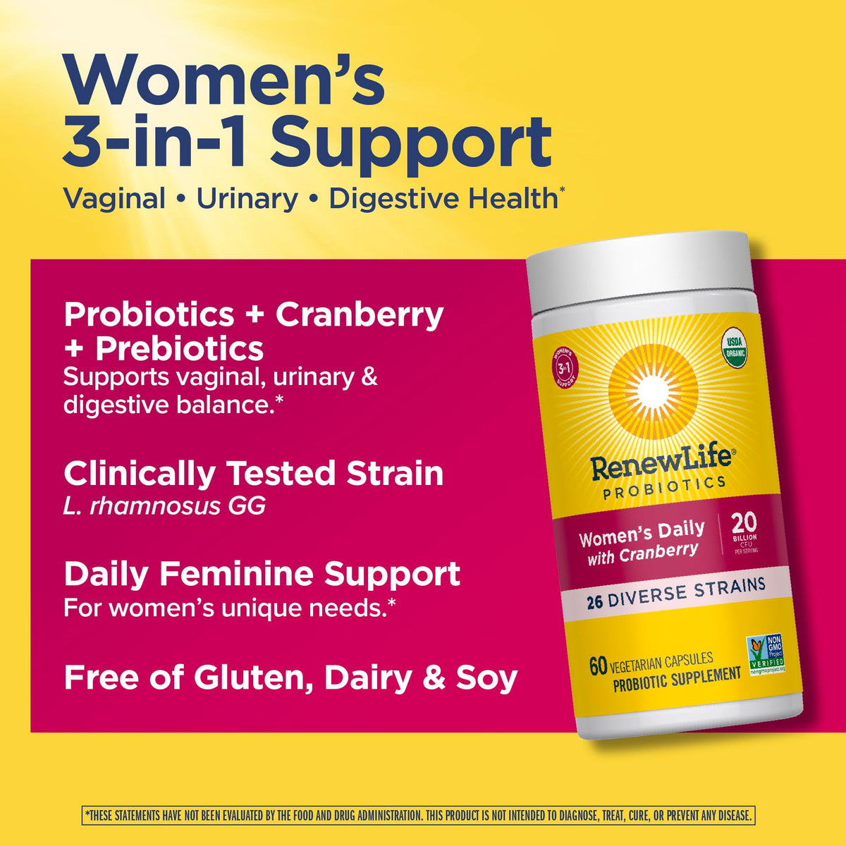 Renew Life Probiotique Prébiotique ingrédients listés