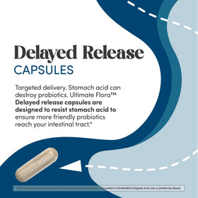 Renew Life Probiotique Ultimate Flora 70 Milliards CFU, vue arrière de l'emballage