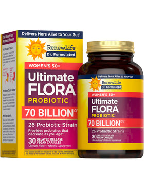 Renew Life Probiotiques Femmes 50+ 70 Milliards CFU Capsules Végétales - vue de face