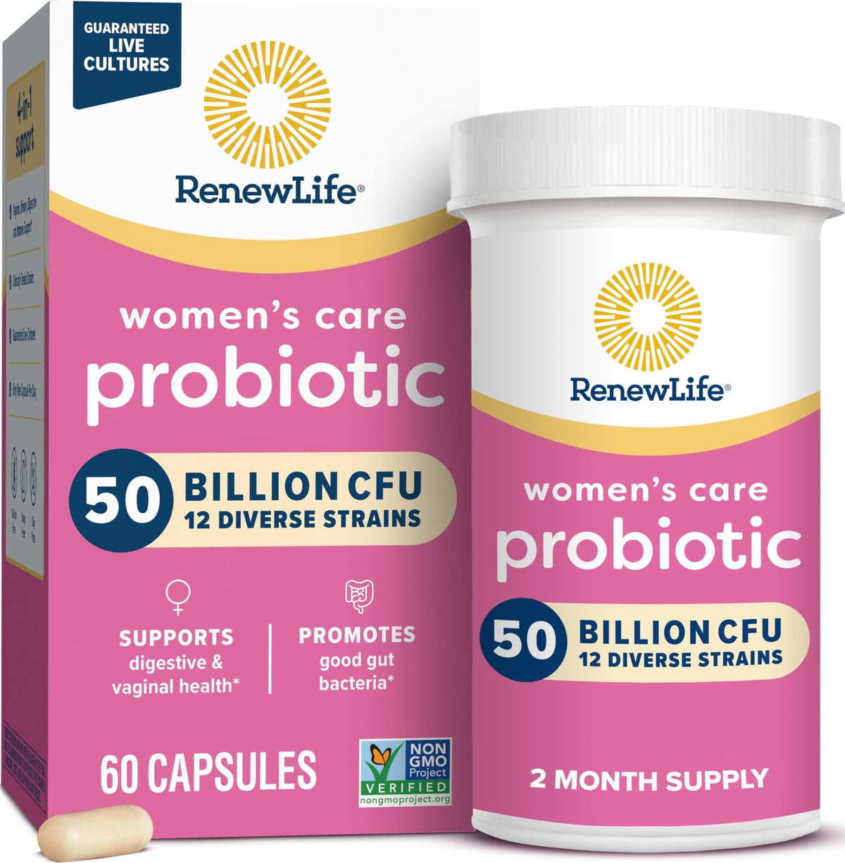 Renew Life Probiotiques Femmes 60 capsules vue avant