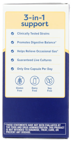 Renew Life Probiotiques pour Hommes 50 Milliards CFU - prise de capsules avec un verre d'eau