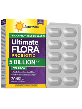 Renew Life Probiotiques Saccharomyces Boulardii 5 Milliards CFU 20 Capsules vue avant