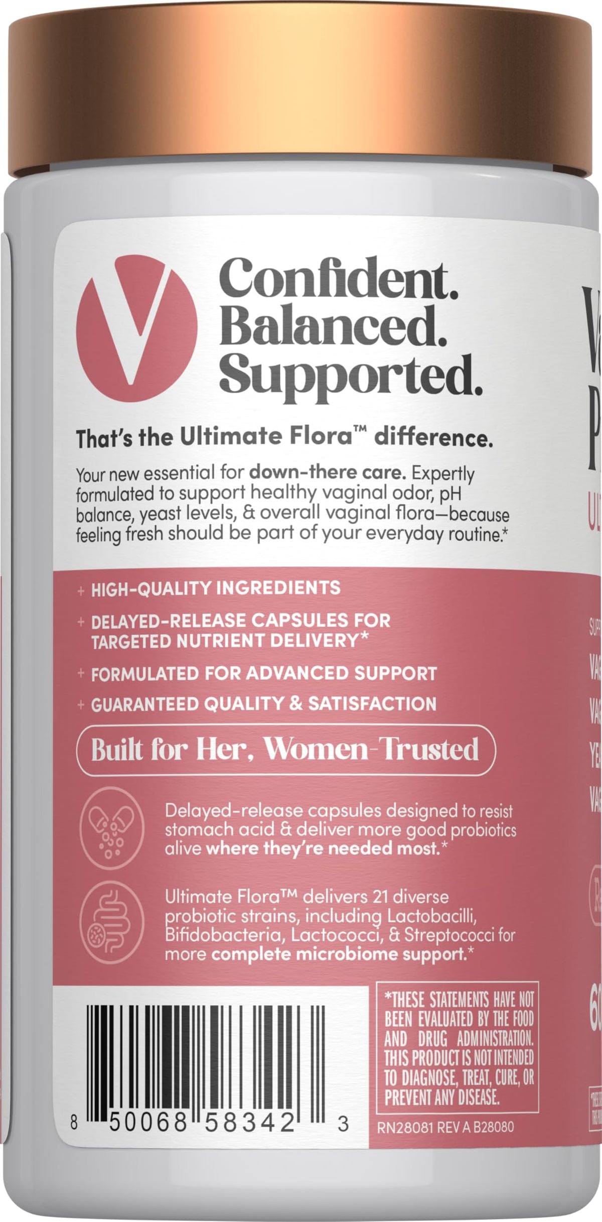 Renew Life Probiotiques Vaginal 6 Milliards CFU 50g - capsules à libération retardée