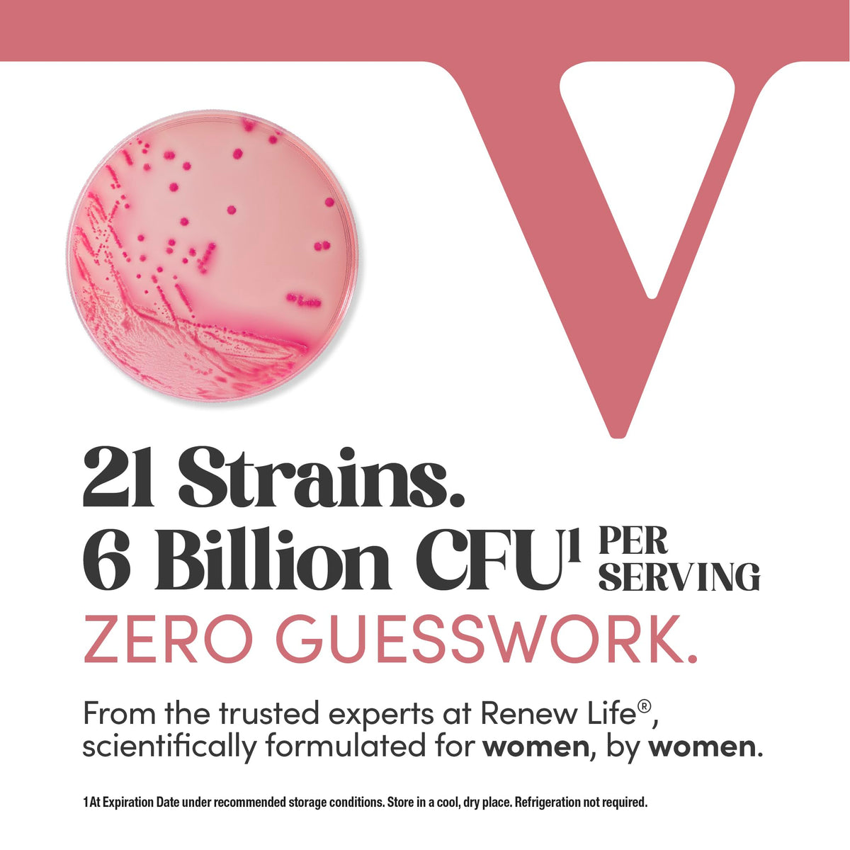 Renew Life Probiotiques Vaginal 6 Milliards CFU 50g - ingrédients sur l'emballage