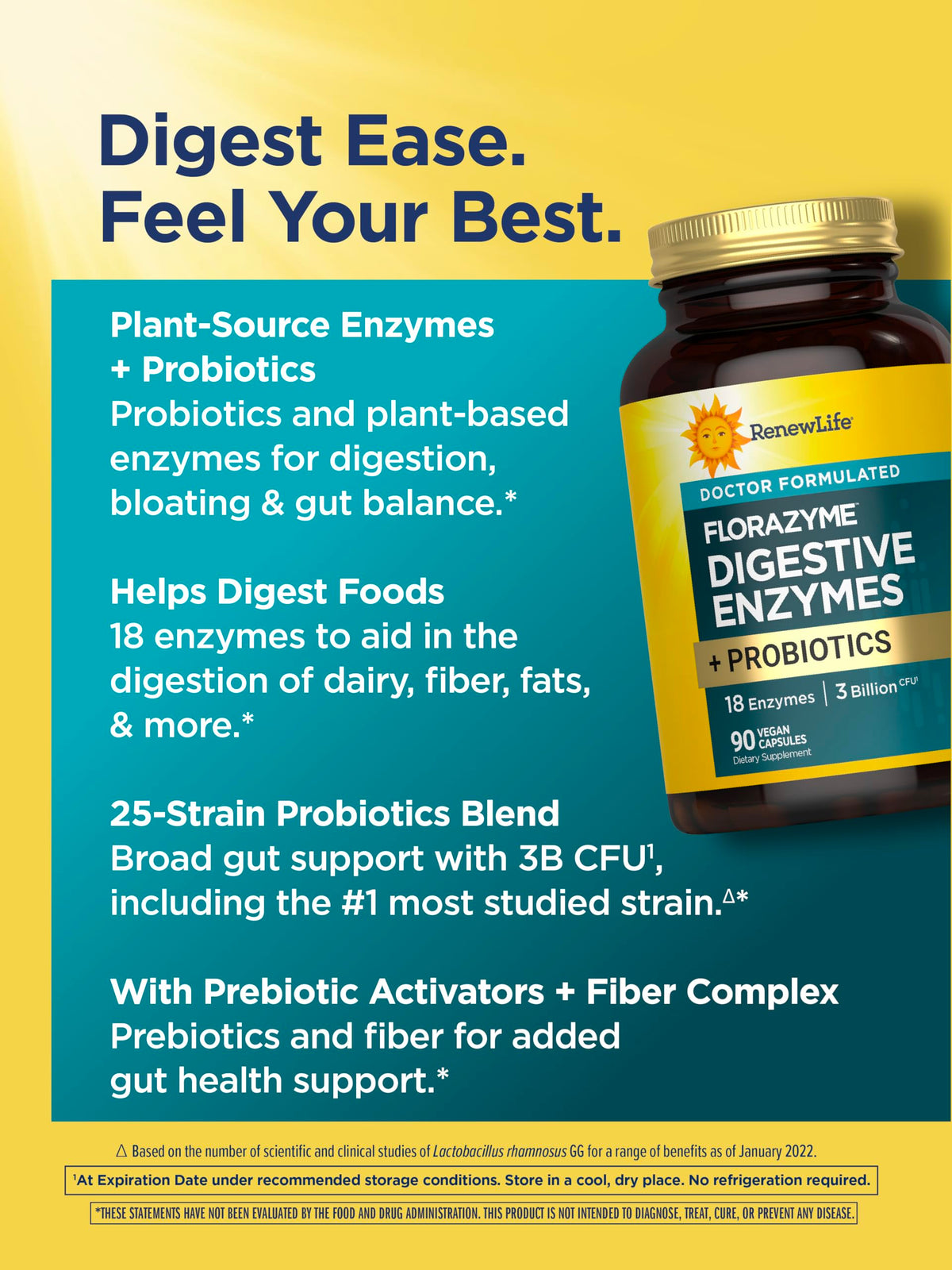 Renouveler la vie Florazyme capsules sur une table