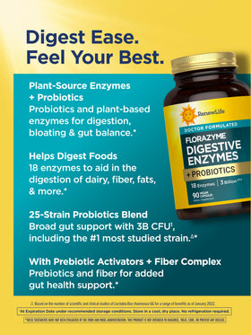 Renouveler la vie Florazyme capsules sur une table