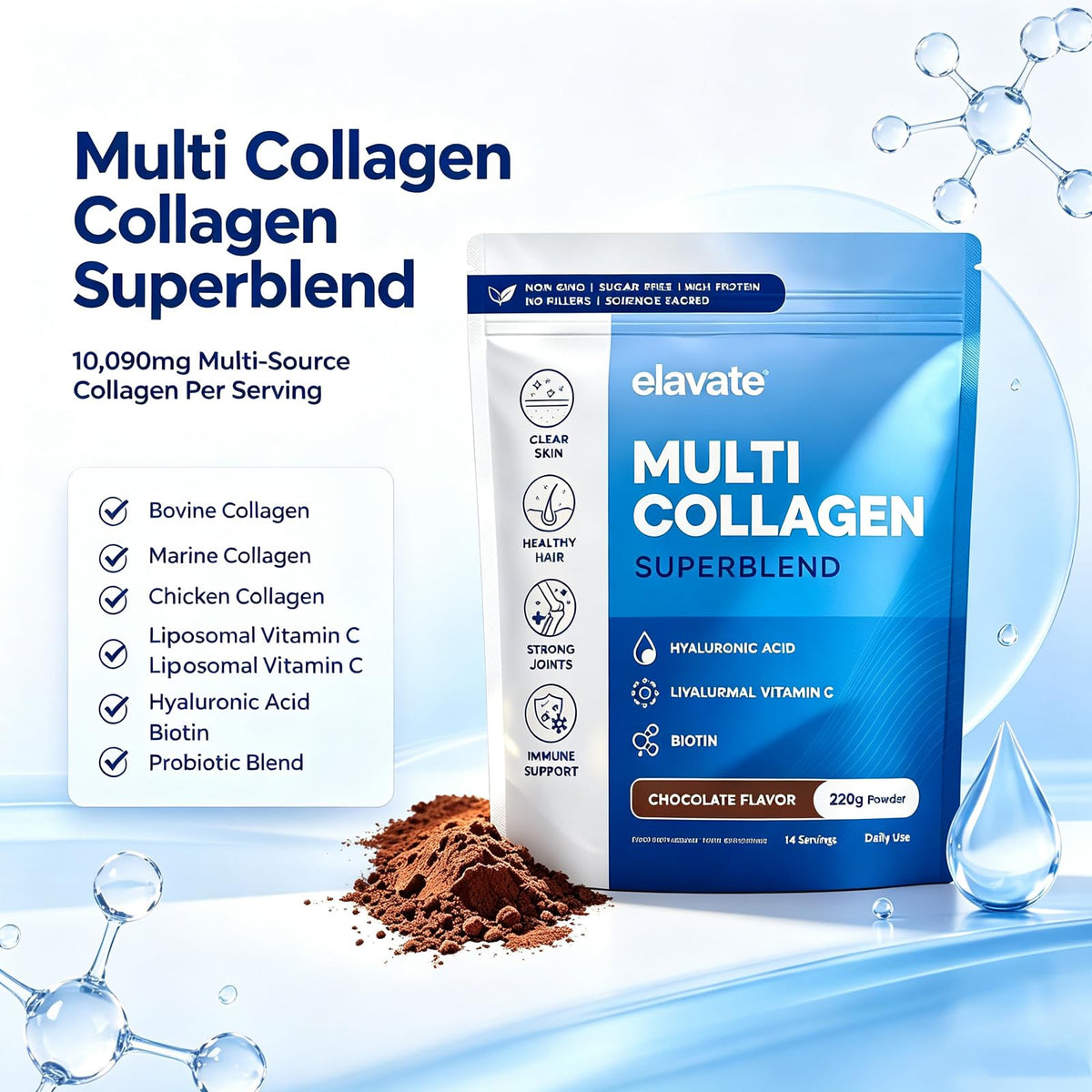 Renovia Oil Multi Collagen Superblend 10 090mg side view