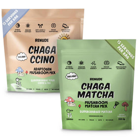 Renude Chagaccino et Chaga Matcha paquet avant vue