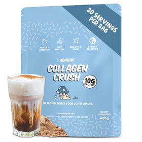 Renude Collagen Crush paquet avant vue avec informations nutritionnelles