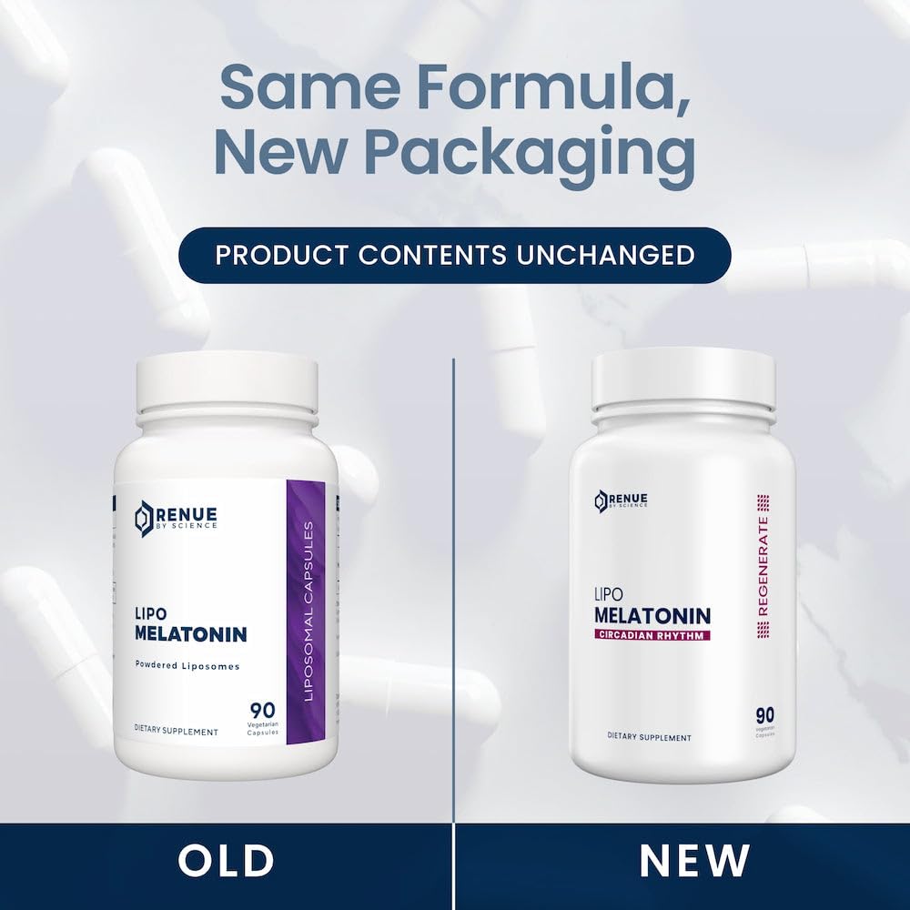 Renue By Science Mélatonine Liposomale capsules sur une table
