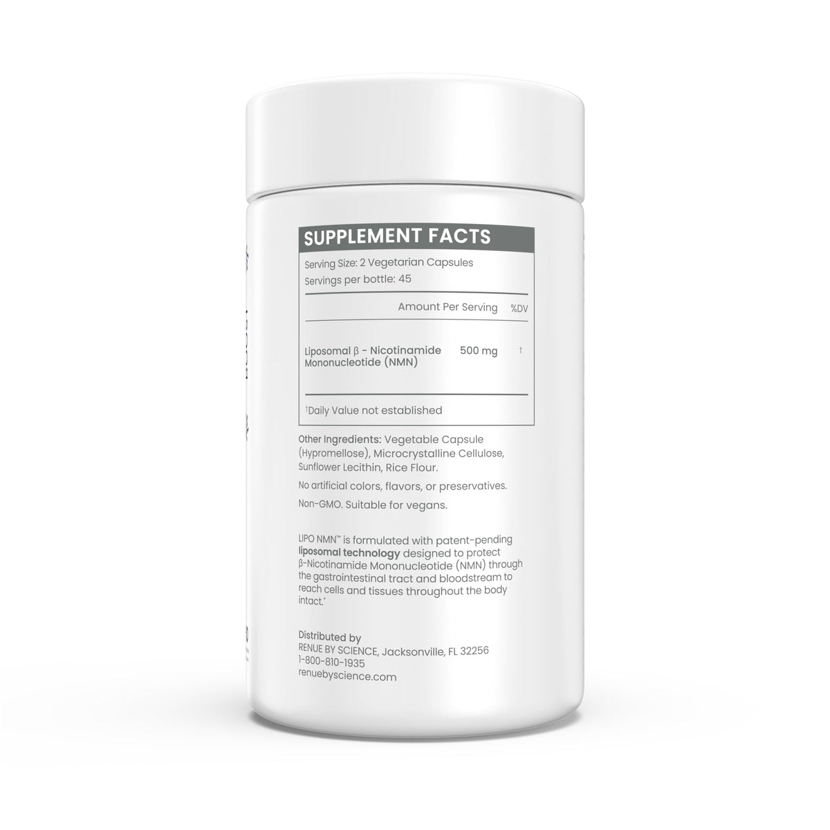 Renue By Science NMN capsule ouverte montrant la poudre