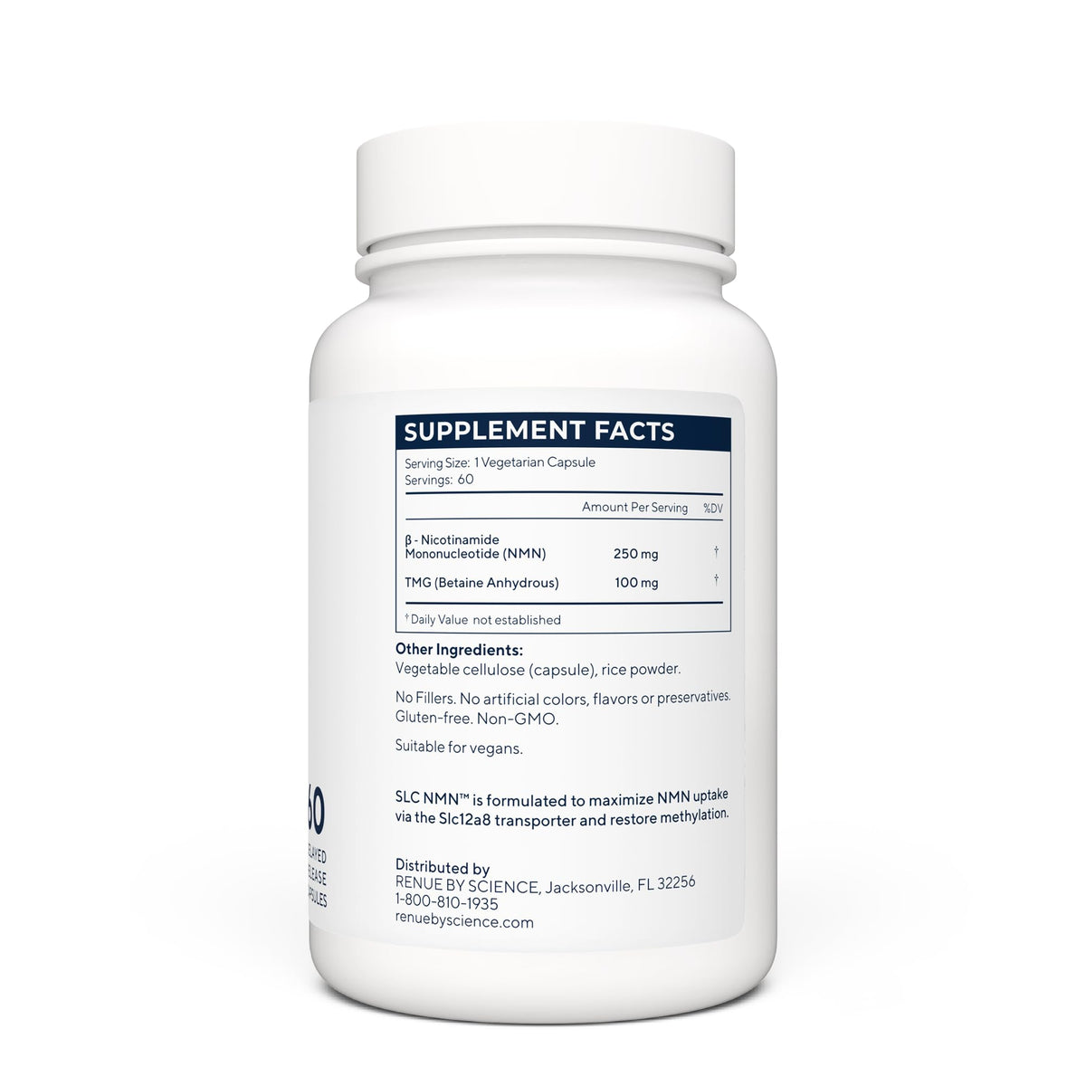 Renue By Science NMN capsules SLC ouvertes montrant le contenu
