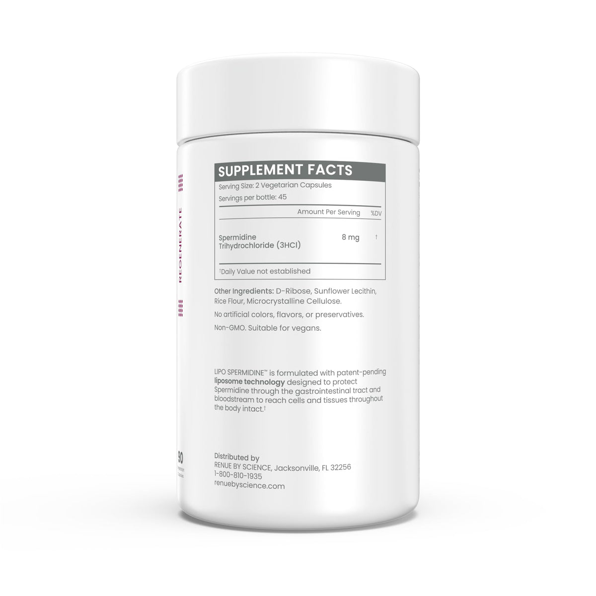 Renue By Science Spermidine 90 capsules sur fond blanc