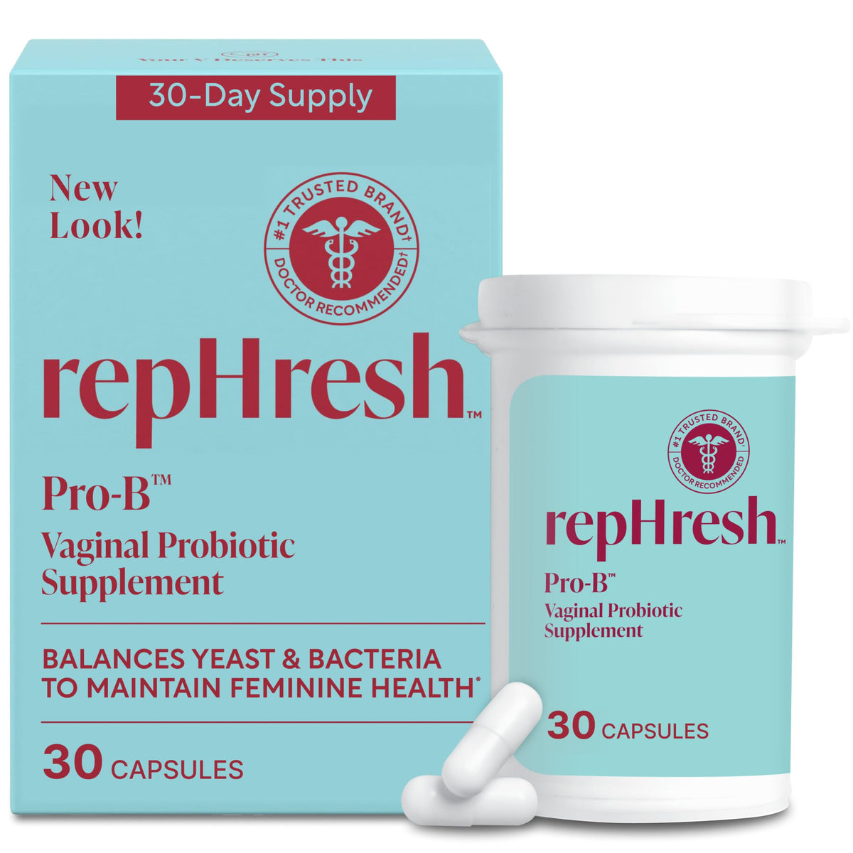 Rephresh Pro-B complément probiotique féminin 30 doses vue avant