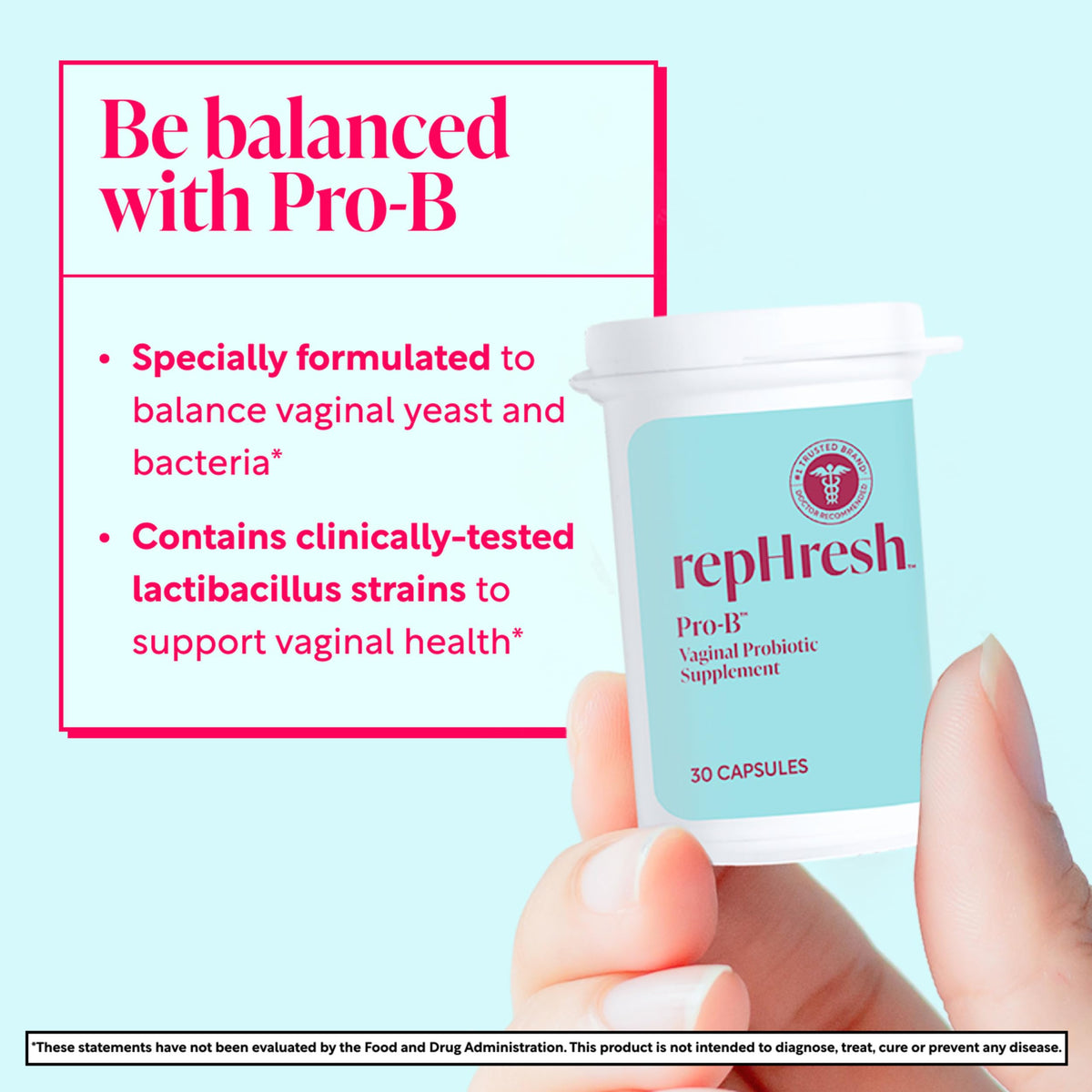 Rephresh Pro-B complément probiotique sur une table