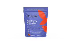 Reprise Gummies de Baies de Goji avec des baies de goji en arrière-plan