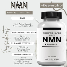 Research Labs Complément Alimentaire Longevity 59g arrière de l'emballage