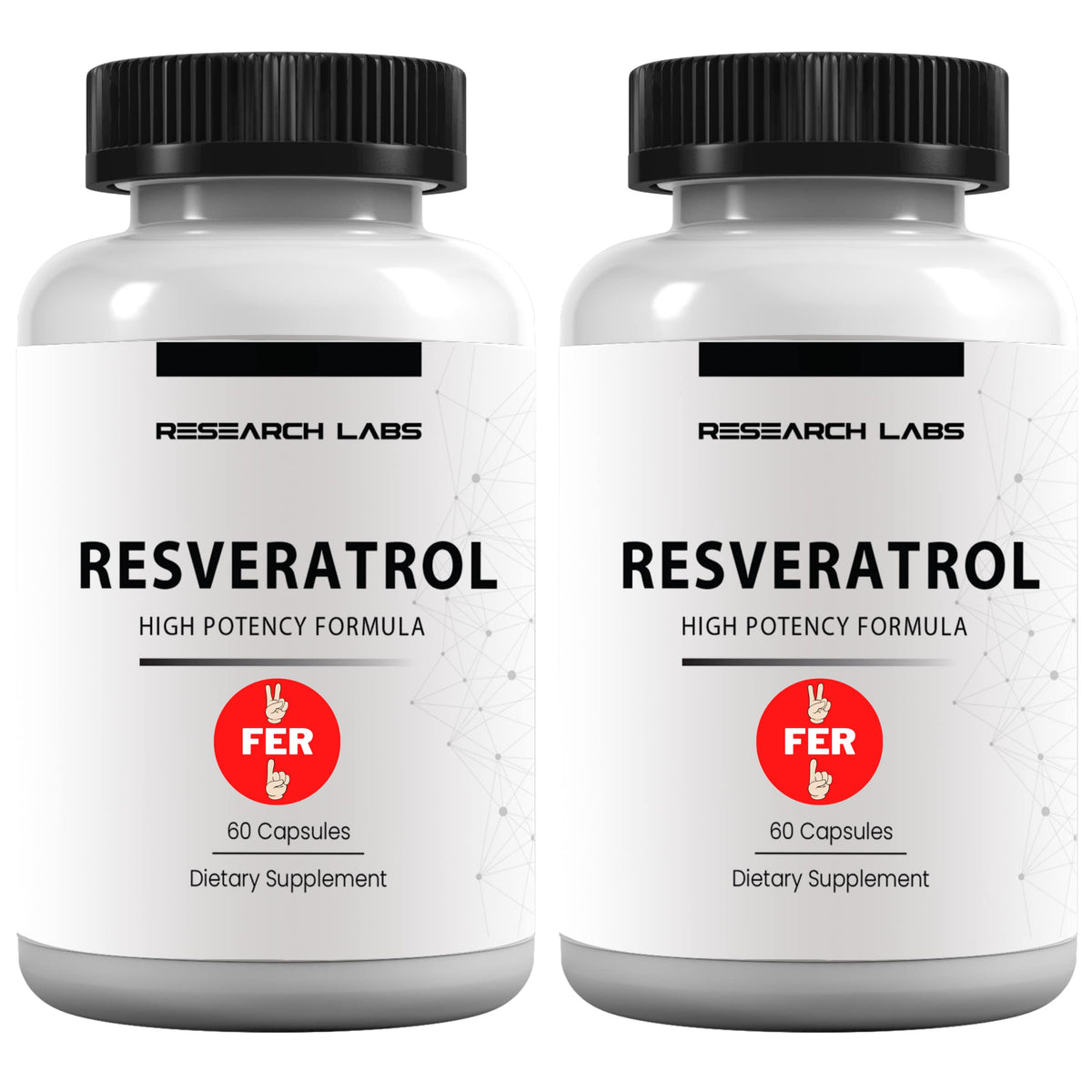 Research Labs complément alimentaire Resvératrol Micronisé 1200mg, boîte de 120 capsules