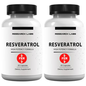 Research Labs complément alimentaire Resvératrol Micronisé 1200mg, boîte de 120 capsules