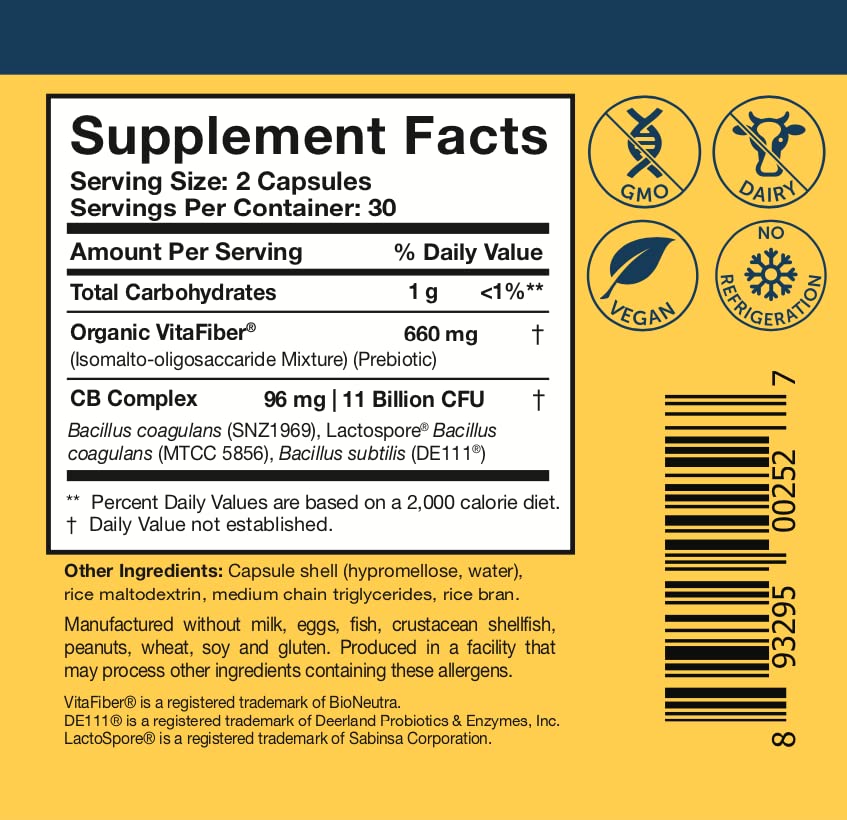 Researched Nutritionals CoreBiotic 60 capsules avec un verre d'eau