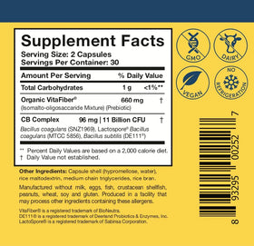 Researched Nutritionals CoreBiotic 60 capsules avec un verre d'eau