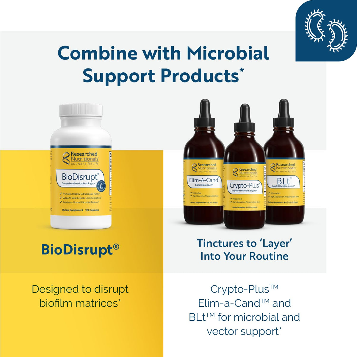 Researched Nutritionals Microbinate avec ingrédients naturels