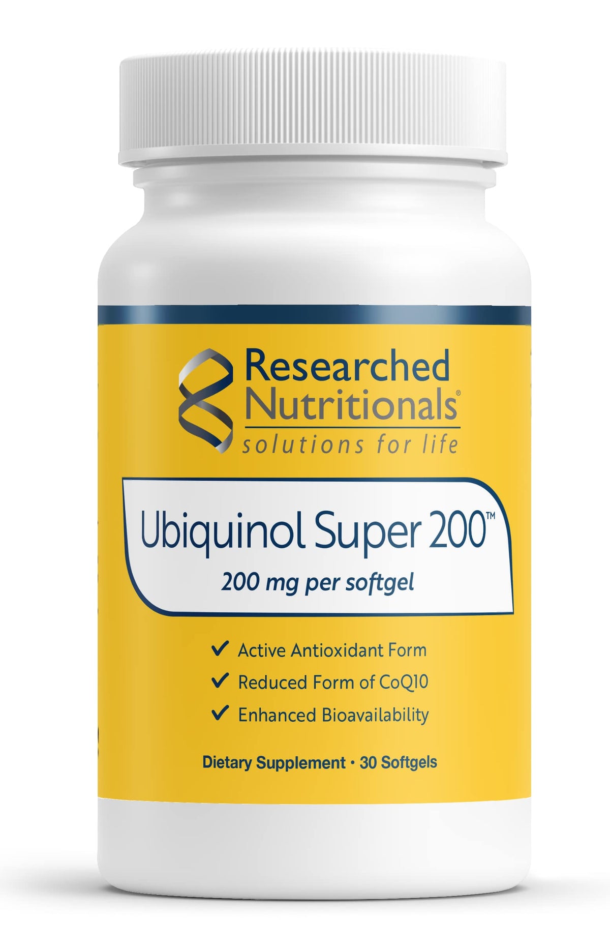 Researched Nutritionals Ubiquinol Super 200 200mg Softgels - avant