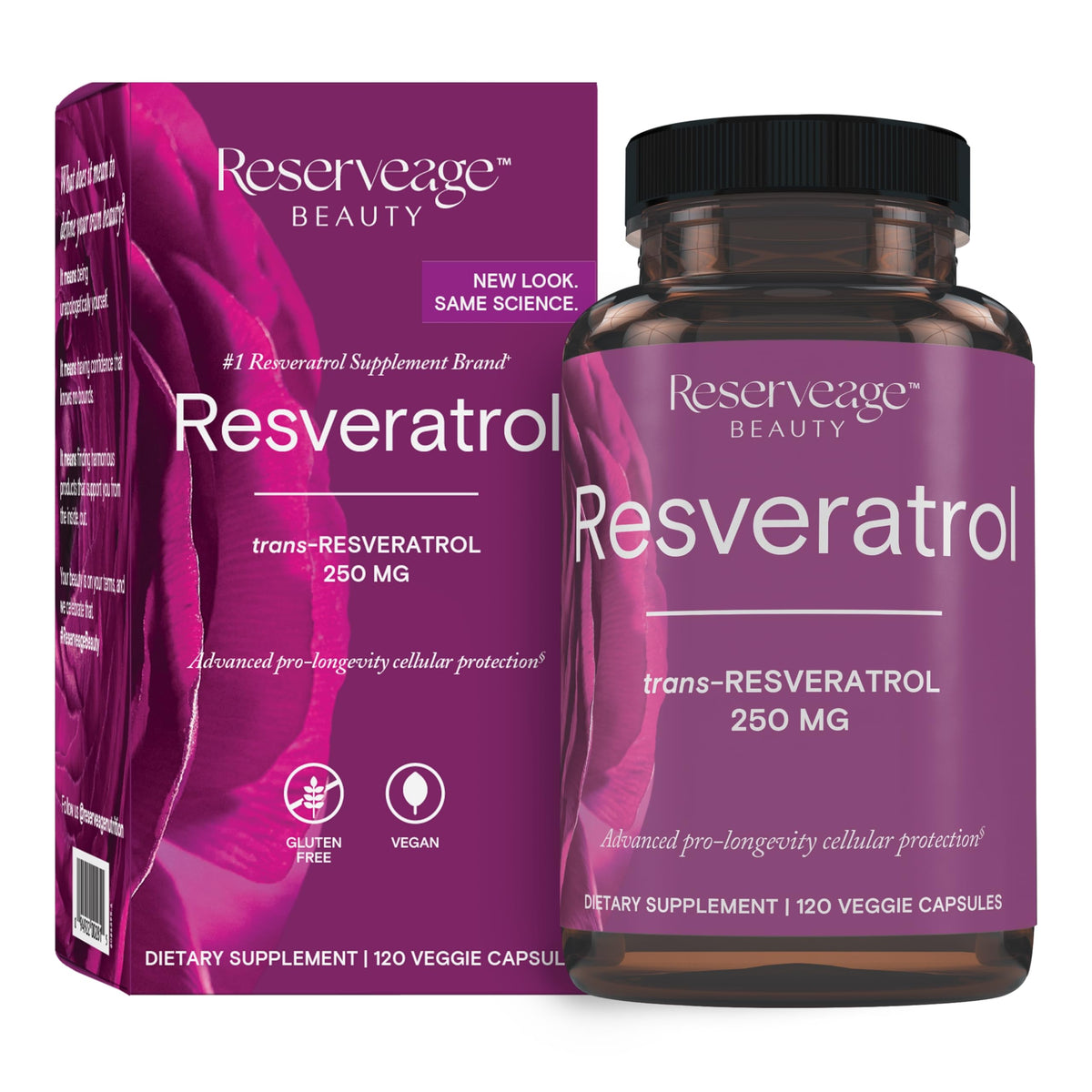 Reserveage Nutrition Complément Alimentaire Resvératrol 250 mg, 120 gélules