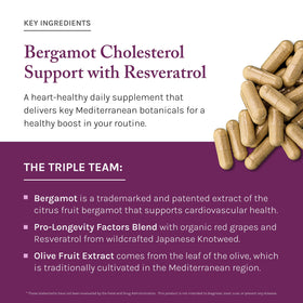 Reserveage Nutrition Complément Bergamot Cholesterol avec un verre d'eau
