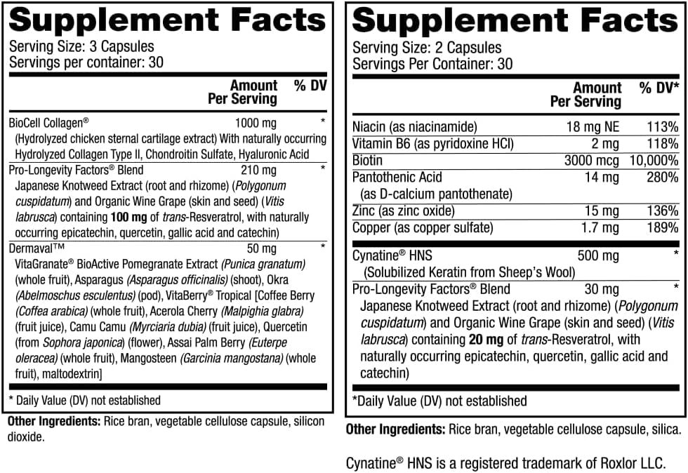 Reserveage Nutrition Complément de Kératine 60 Capsules