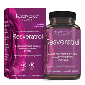 Reserveage Nutrition Resveratrol 1000 mg 60 capsules vue de face