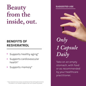 Reserveage Nutrition Resveratrol Plus+ 500 mg boîte arrière